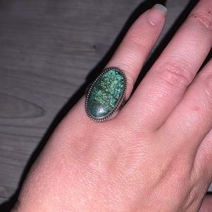 Silver ring with lovely green stone